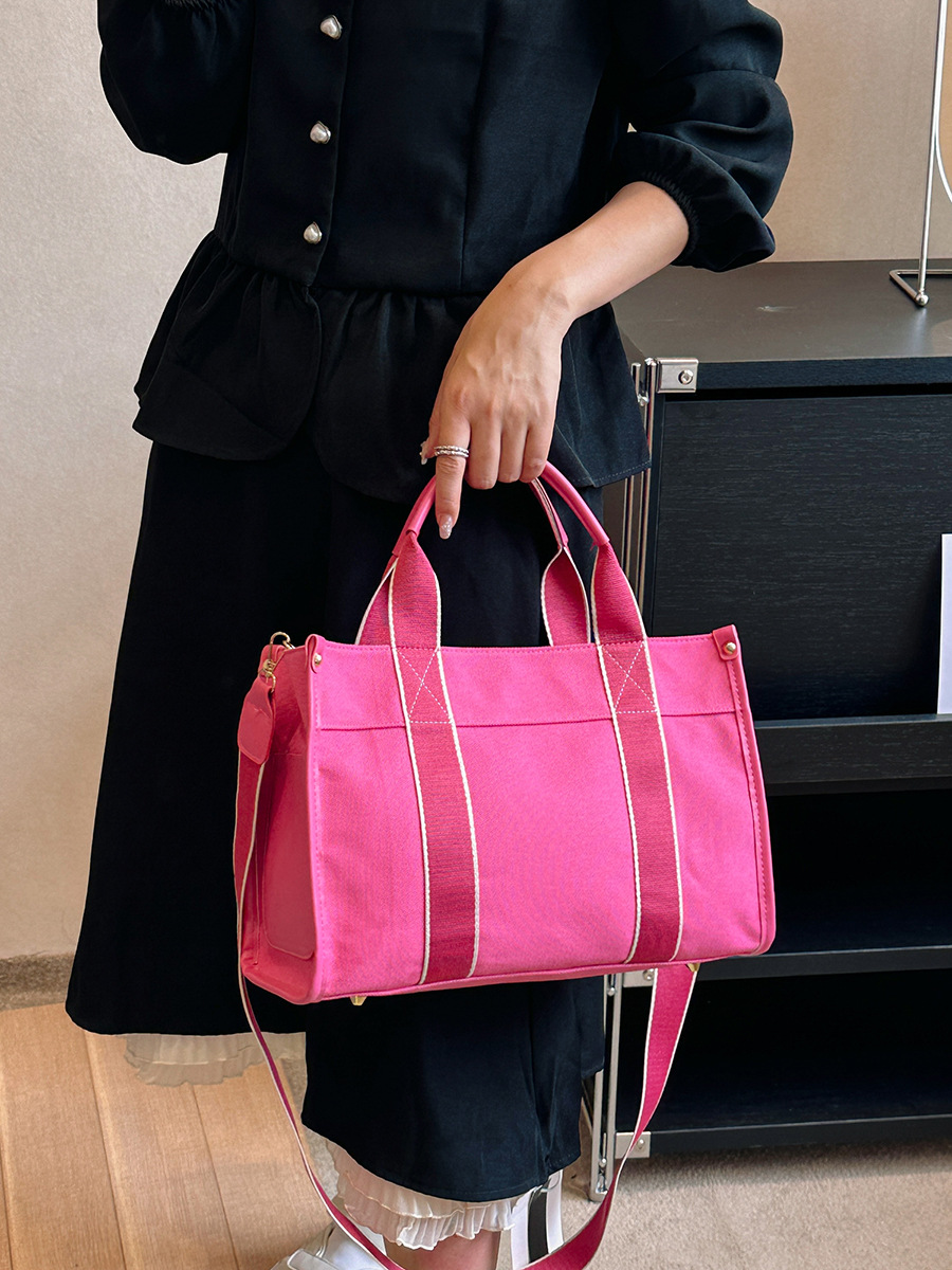 Bolso de lona de gran capacidad para mujer 2024 nuevo estilo coreano simple bolso de mensajero de un solo hombro bolso de viaje casual