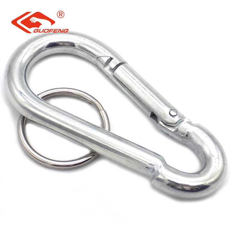 Suministro directo de fábrica exquisito acero al carbono montañismo gancho caja hebilla LED al aire libre montañismo hebilla 5*50mm en forma de gancho Calabaza