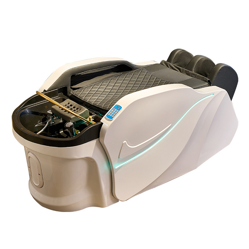 Cama de lavado de cabello de masaje eléctrico, cama de circulación de agua de tratamiento de cabello a temperatura constante, cama de curado de cabello de fumigación, cama especial para salón de peluquería de alta calidad