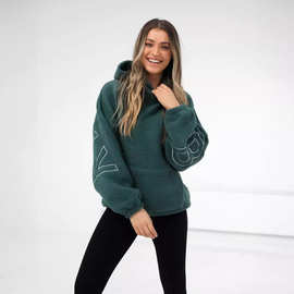 2025摇粒绒卫衣外套新款颗粒绒刺绣秋冬装潮牌加厚