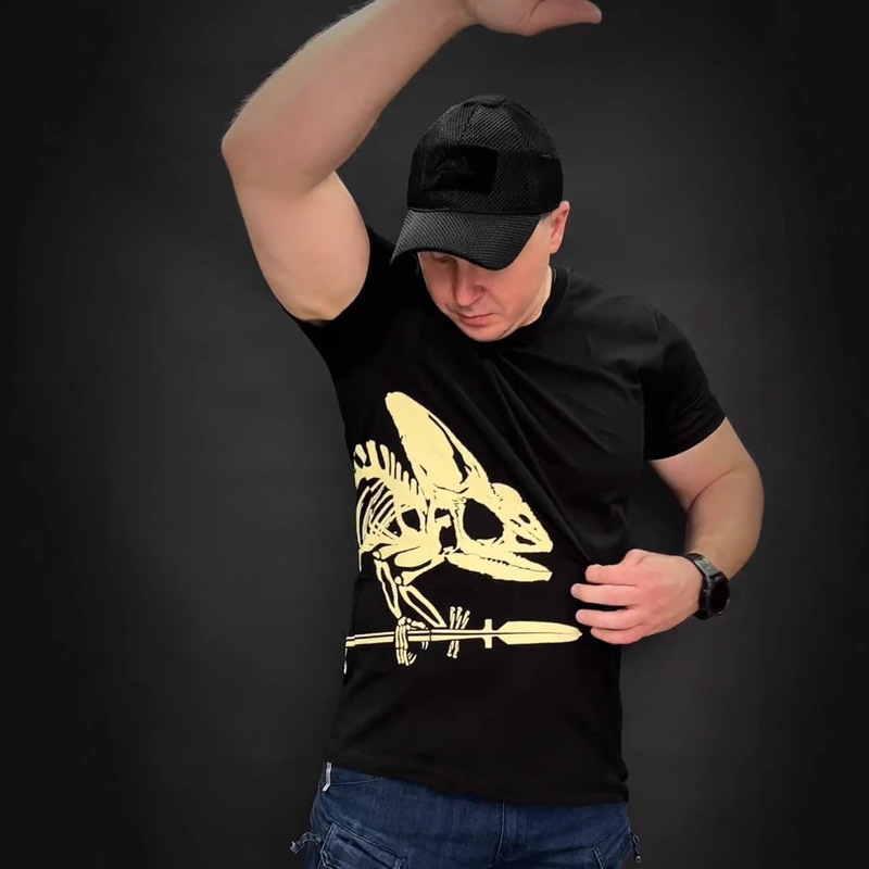 Pure Cotton Design Printed Short-Sleeved T-Shirt Men's Fashion Brand Stylish Versatile Summer New Sports Top Casual Round Neck