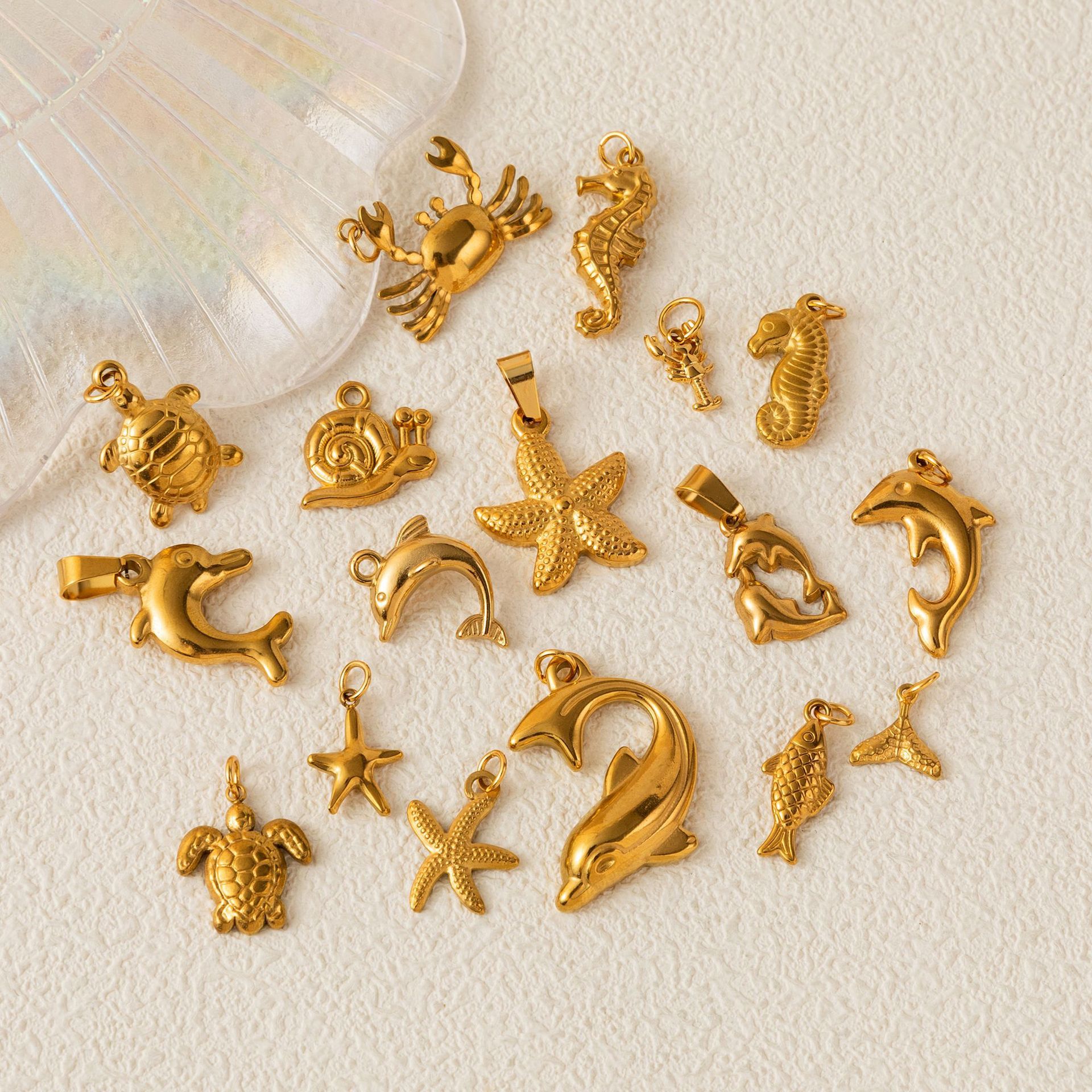 4g Weight 0.03µm Gold Plating Thickness Electroplating Gold Plating Process Pendant Jewelry Making Type 14K Real Gold Plated Plating Material 1 Piece Quantity Copper Material Starfish, Dolphin, Hippocampus, Crab, Fish Pattern Marine Style, Classic Style Style Plating Craft 1 Piece Copper Starfish Dolphin Hippocampus Polished Pendant DIY Jewelry Accessories 无