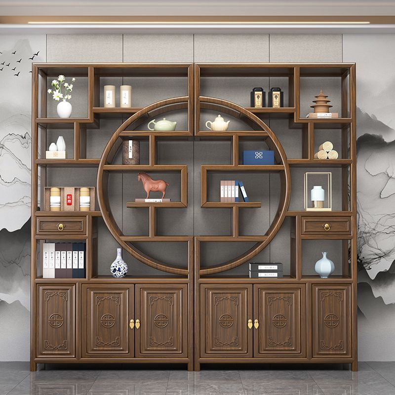 Bogu Rack Solid Wood Chinese Duobao Pavilion Tea Storage Rack Elm Partition Ornaments Office Tea Room Storage Display Cabinet
