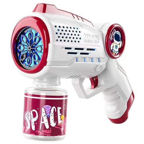 Children's fully automatic porous Gatling space bubble gun handheld electric bubble blower outdoor toy for boys and girls
