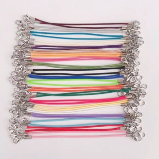 Colorful Korean Wax Rope Short Bracelet Double-Ended Buckle DIY Accessories Artificial Mini Model School Bag Water Cup Pendant Rope