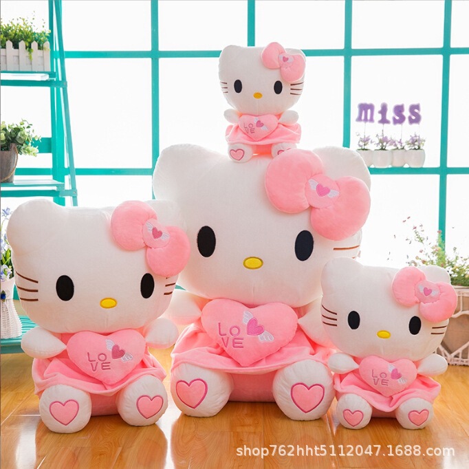 Large Plush Toy Internet Celebrity Hot-Selling Hello Kitty Kt Stuffed Animal Doll, Perfect Gift for Couples