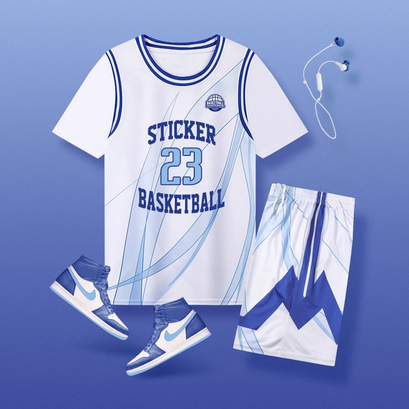 Basketball Uniform Set School Training Camp Sports Uniform 3D Digital Printing Team Custom Quick-Drying Breathable Competition Jersey
