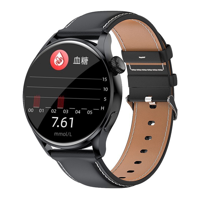 ST5 혈당측정기 블랙 가죽 스트랩 (무선충전)