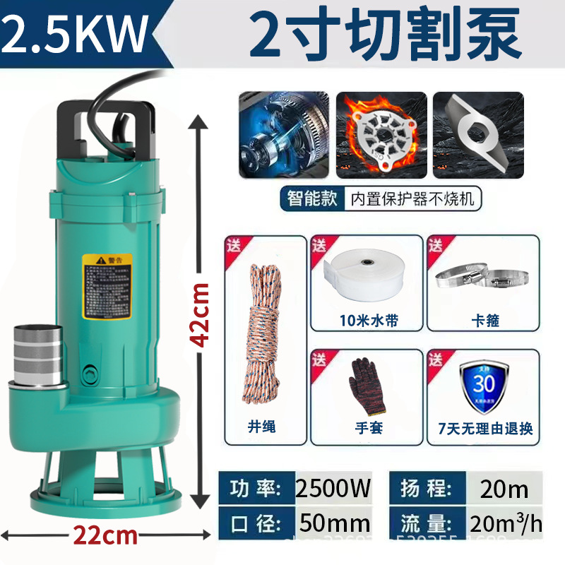 Pequeña bomba de agua agrícola bomba de corte bomba de aguas residuales bomba sumergible doméstica bomba de alta elevación 220V bomba de riego