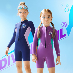 Cross-border new 2.5mm children's wetsuit women's warm one-piece wetsuit snorkeling cold-proof surfing jellyfish swimsuit