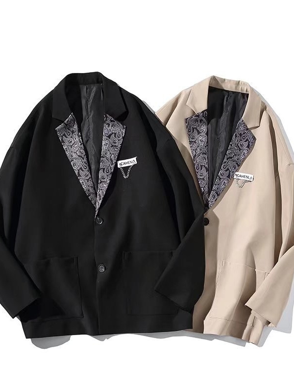 2024 marca nacional de moda flor de anacardo decoración de cadena traje hip-hop frita calle hombres y mujeres traje bf chaqueta moda moda