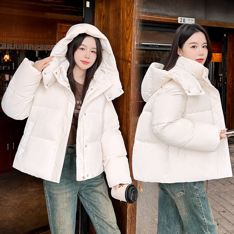 Invierno nuevo abrigo de algodón de pluma para mujeres corto engrosado abrigo de algodón coreano suelto ropa de pan de estudiantes abrigo de algodón image 4