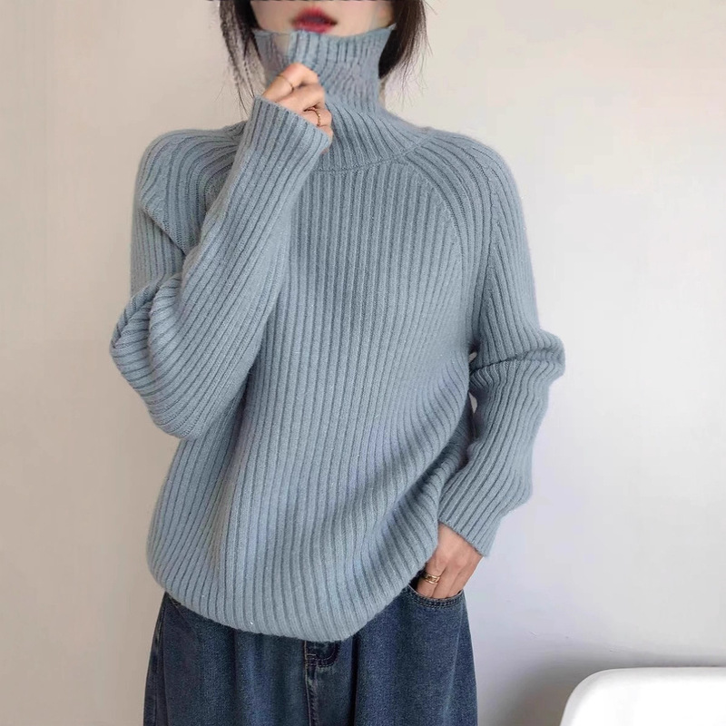 韩版细闪加厚保暖高领毛衣女2025秋冬新款高级感慵懒风针织衫上衣|undefined