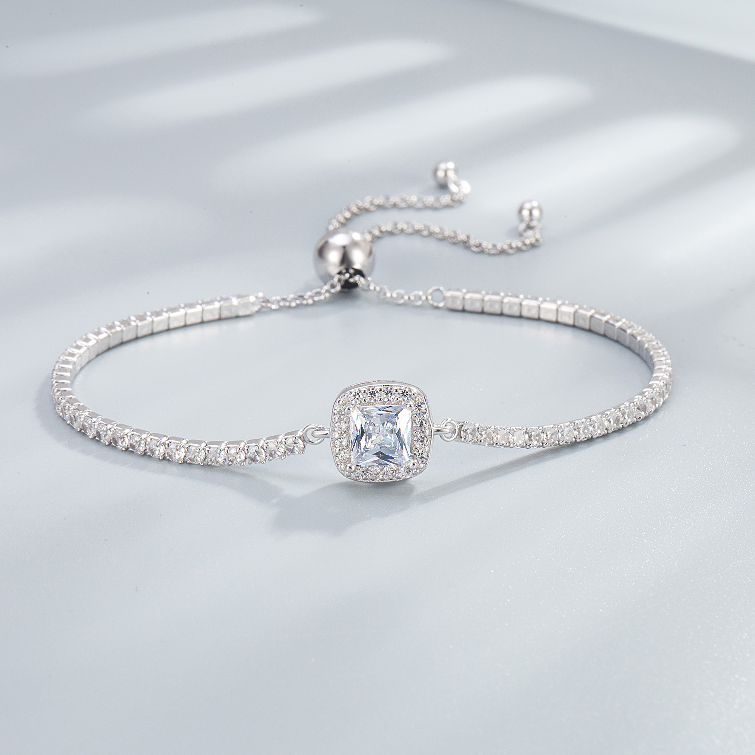 1g Weight Zircon Inlay Material Jewelry Set Classification Jewelry Set Quantity Daily Occasion 925 Sterling Silver Material Geometric Pattern Women's Gender Elegant, Simple Style Style Sterling Silver S925 Pink Square Jewelry Necklace Ear Stud Ring Silver Jewelry Set 4