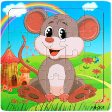 20片木制卡通平面拼图 儿童动物拼图 益智开发幼儿 儿童积木玩具