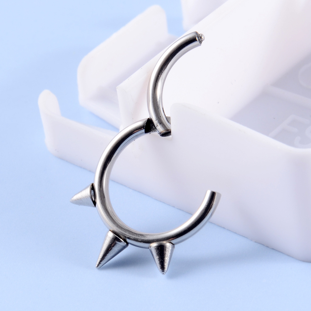 1 Piece Fashion Solid Color Plating Inlay Stainless Steel Zircon Nose Ring display picture 2