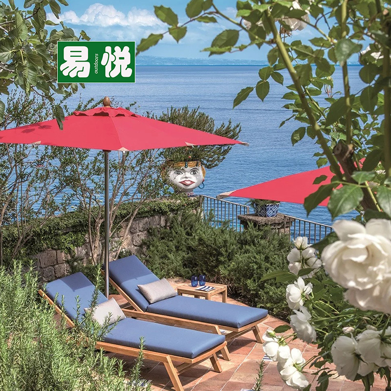 Cama de teca al aire libre patio villa piscina sillón jardín al aire libre alojamiento balcón arena impermeable madera maciza cama