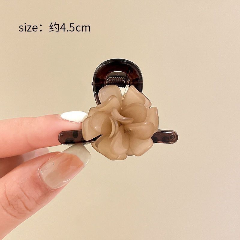 Brown flower small clip ~ about 4.5cm
