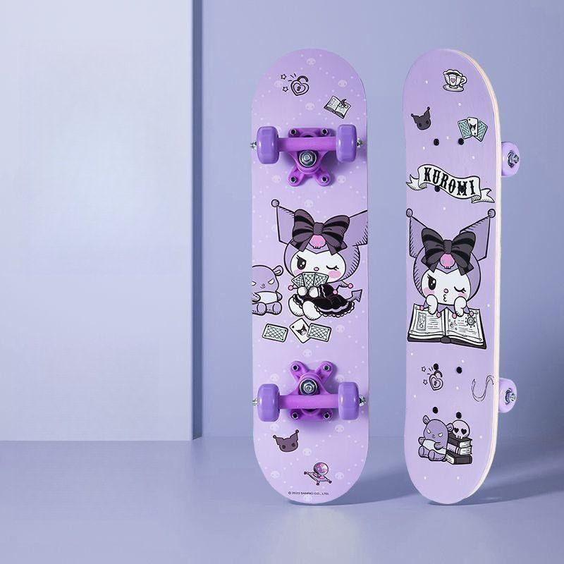 Kuromi Scooter for Girls Aged 3-12, Beginner Professional Board, My Melody Children's New Model Kick Scooter with Double Kicktails Kuromi Scooter for Girls Aged 3-12, Beginner Professional Board, My Melody Children's New Model Kick Scooter with Double Kicktails