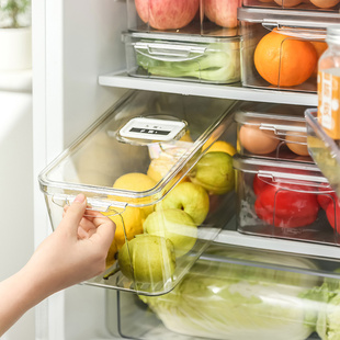 Refrigerator Storage Box Crisper Food-grade Transparent Egg Fruit Freezing Special Sealed Box Kitchen Organization Shengguang