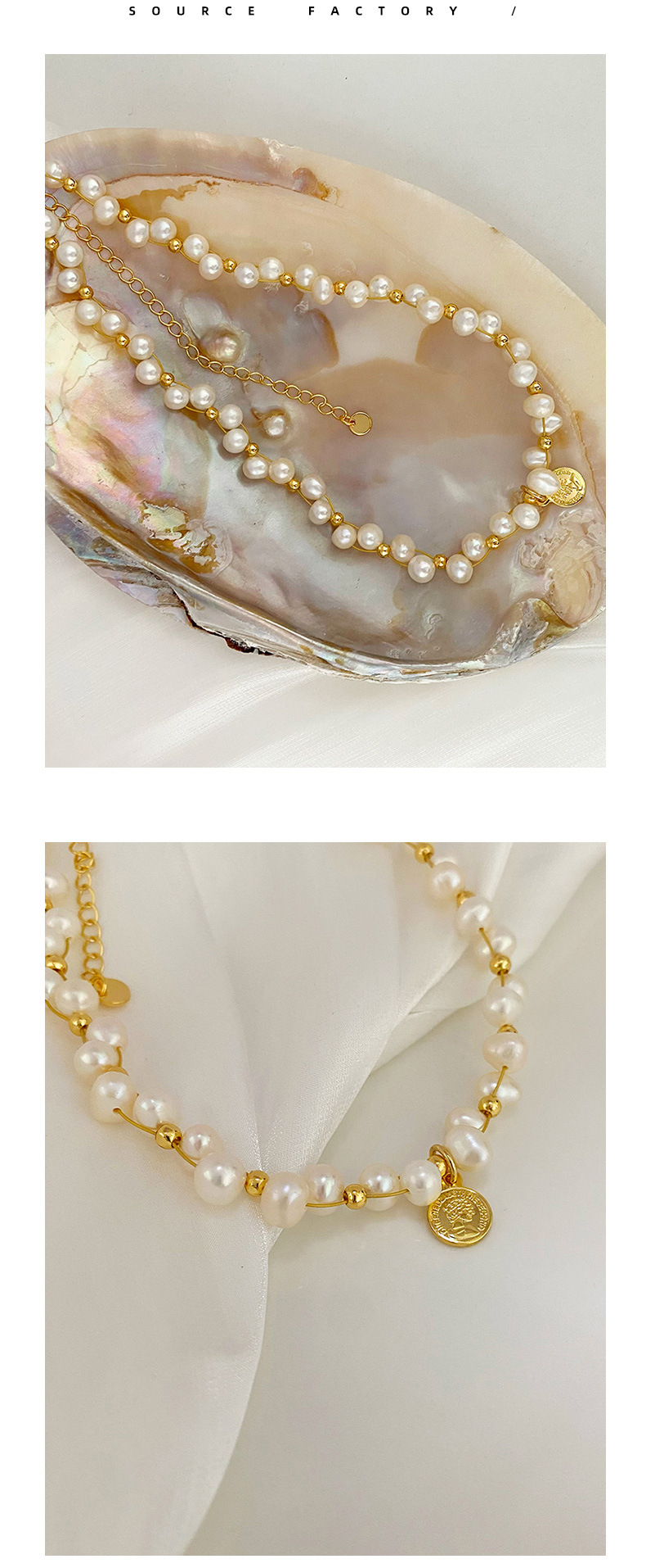 Fashion Portrait Pearl Beaded Pendant Necklace 1 Piece