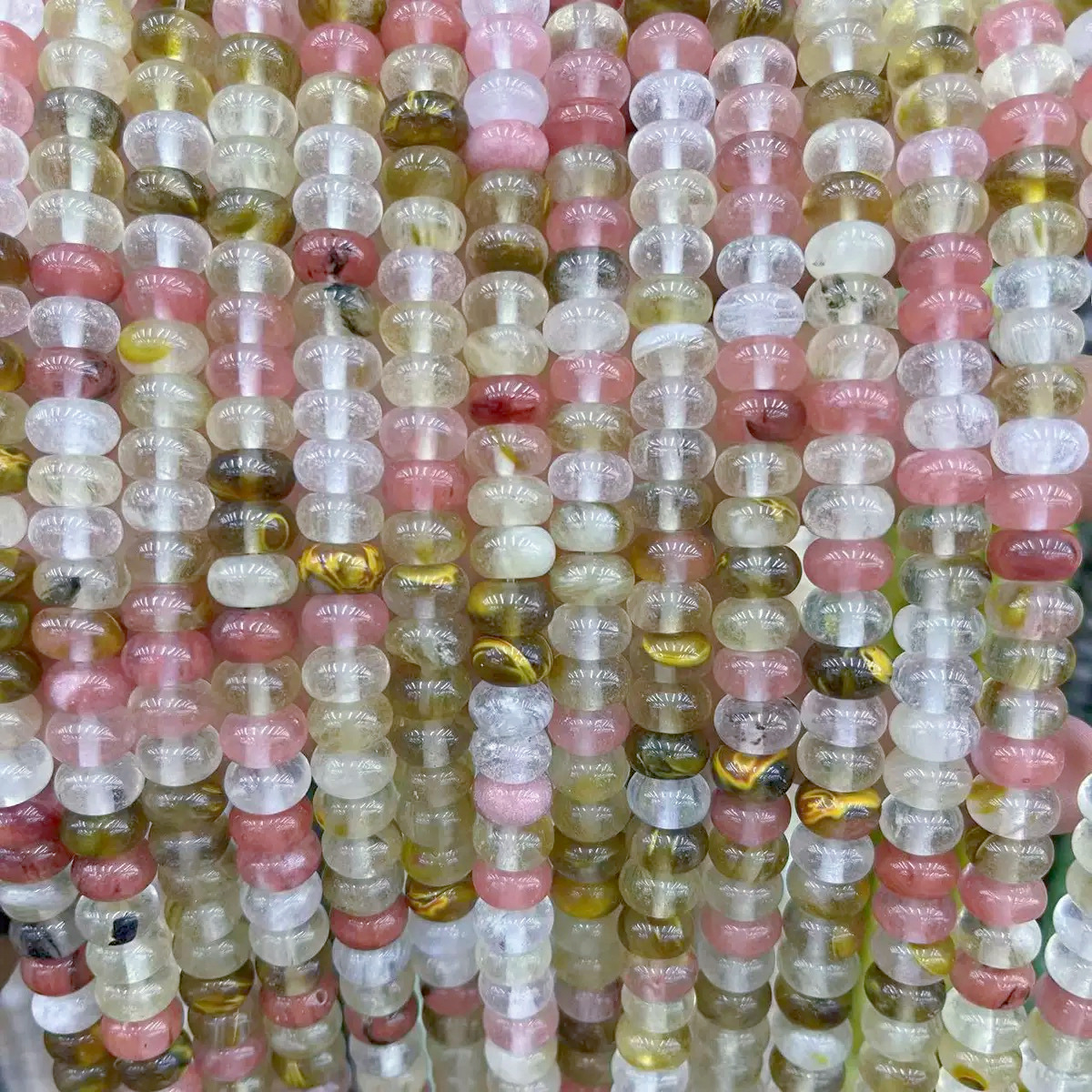 Piedra natural 5 * 8 Abaco Piedra Shoushan DIY accesorios de joyería collar de cuentas separadoras cuentas de posicionamiento cuentas al por mayor