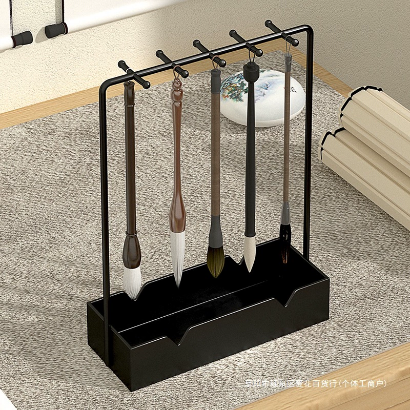 Железный держатель для кистей для каллиграфии, подставка для ручек, подвесная подставка для каллиграфии, креативный держатель для кистей, новый китайский стиль, стойка для четырех сокровищ
