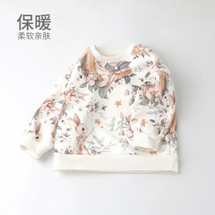 New children's casual warm composite fleece hoodie, soft and comfortable, suitable for boys and girls, spring and autumn warm A-class top