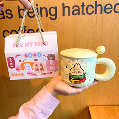 馬克杯陶瓷可愛水杯帶蓋帶勺子創意女生家用杯子活動伴手小禮品