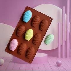 9-in-a-Row Seashell Chocolate Chip Cookie Cake Pan Ice Cream Candy Silicone Mold