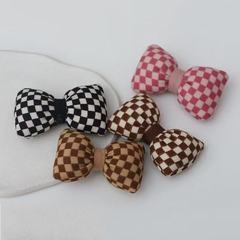 棋盘格充棉蝴蝶结 手工DIY发饰 服装辅料鞋袜包包配饰 手机壳配件