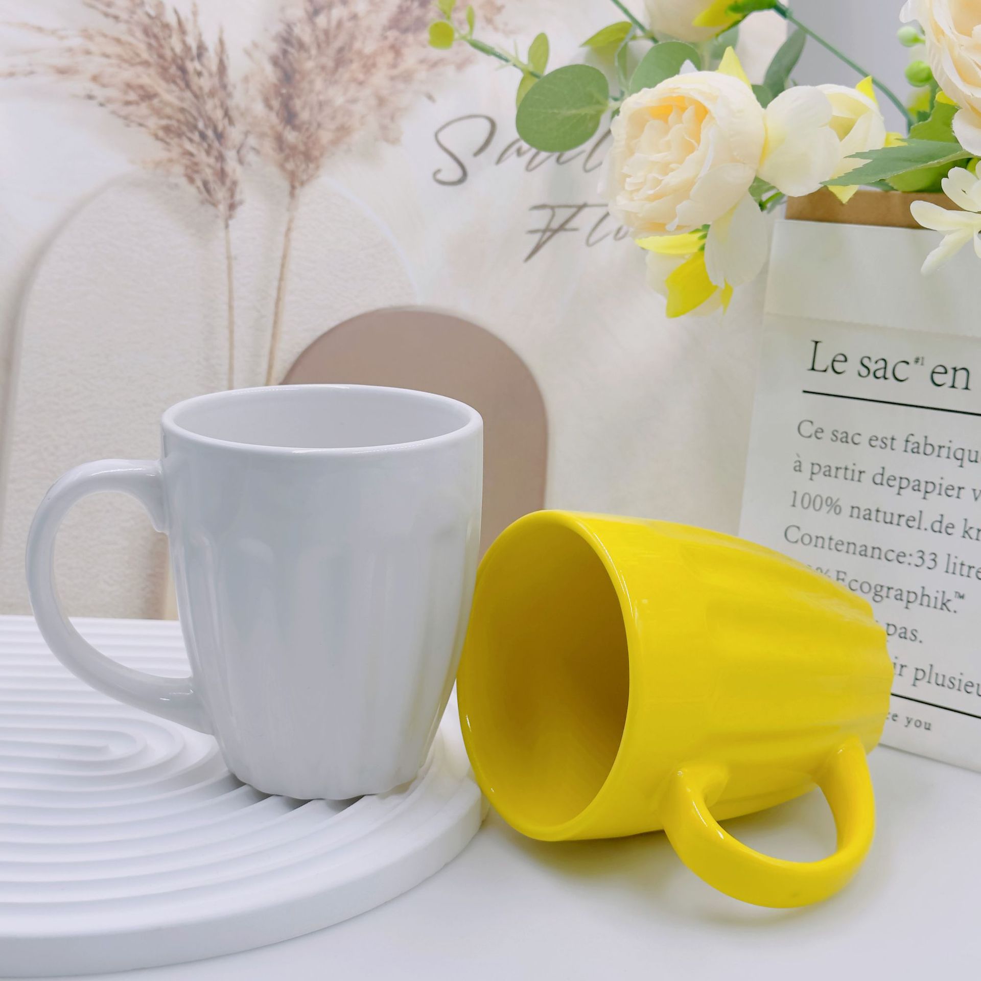 Taza de cerámica de gran capacidad, taza de café, taza de desayuno de leche con logotipo para regalos comerciales resistentes a altas temperaturas