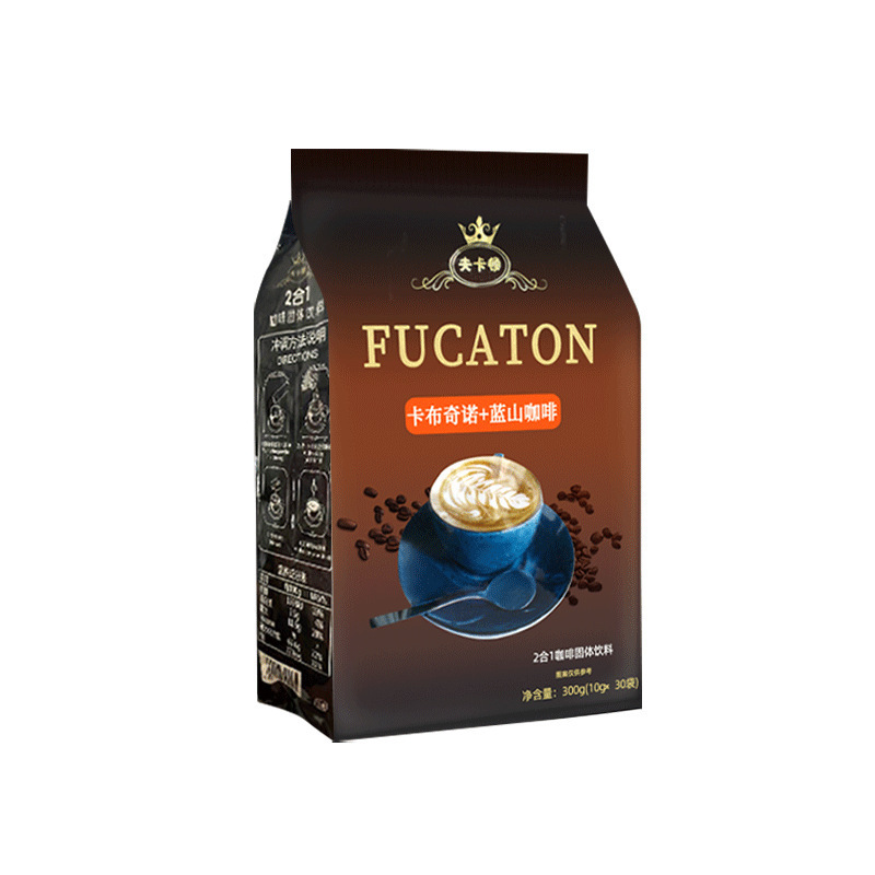 Fukaton 2-in-1 Blue Mountain Cappuccino with a Sweet Milky Flavor, Ground Coffee for Students and Office Workers, Wholesale and Dropshipping from the Manufacturer