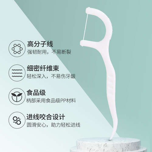 Ultra-fine polymer thin slippery dental floss stick disposable care arch family bag toothpick floss portable dental floss pick
