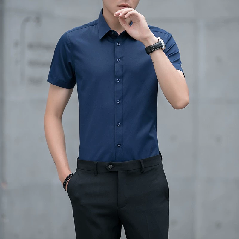 Рубашка, мужской костюм-жакет классический для работы, Slim fit, осень