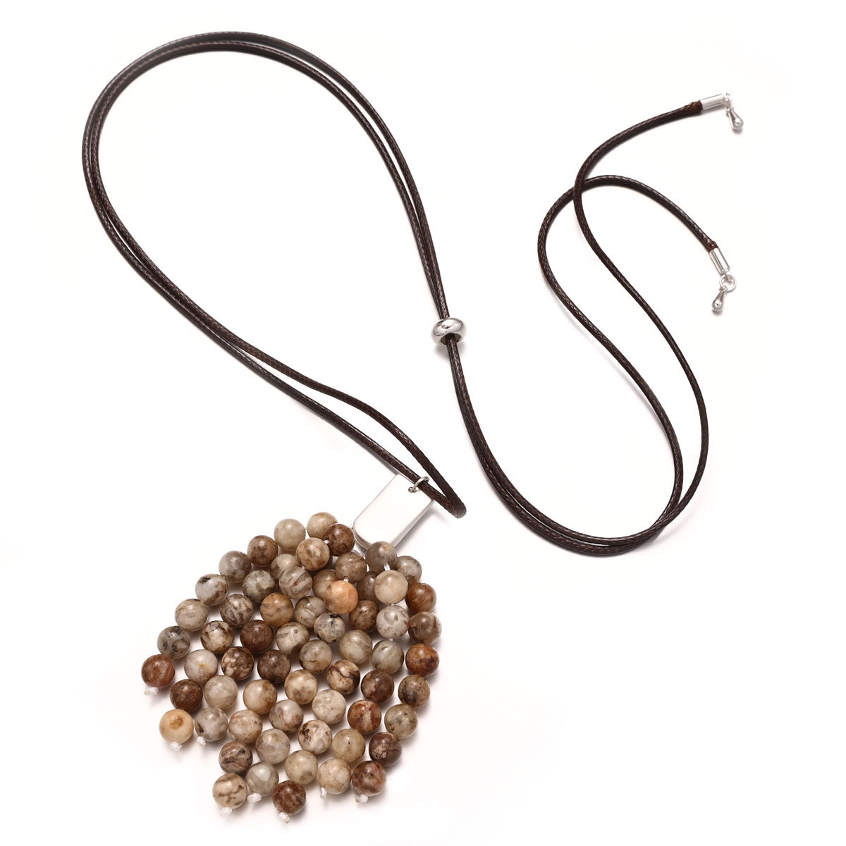 La moda europea y americana transfronteriza alta sensación de cuentas delicadas collares de acero de aluminio para mujeres simple versátil otoño y invierno nuevos adornos image 6