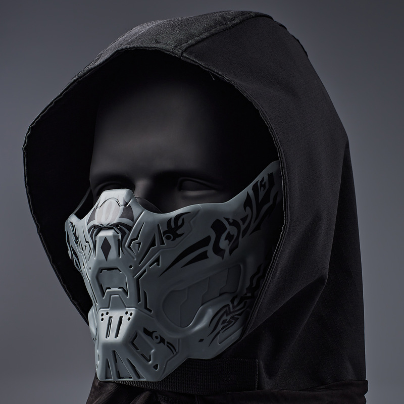 Zlangsports Tactical Half-Face Shooting Mask Real-Life Cs Off-Field Silicone Multi-Functional Protective Cyberpunk