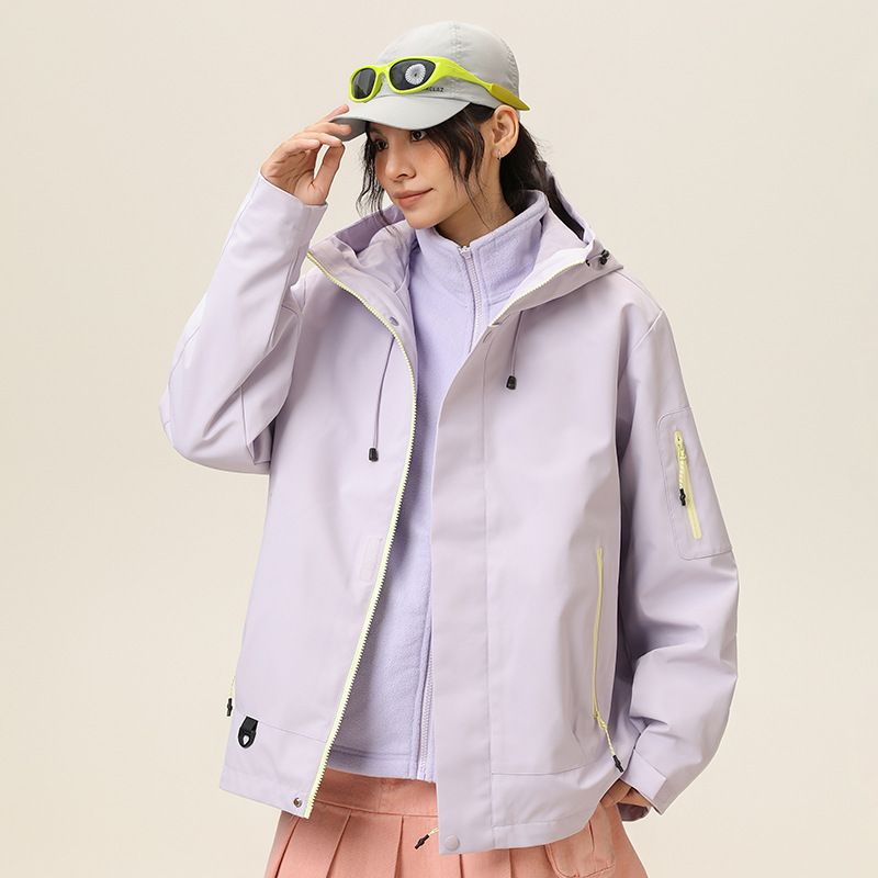 杰克传洋户外轻量化冲锋衣男多巴胺色系三防夹克进藏登山服外套女|undefined