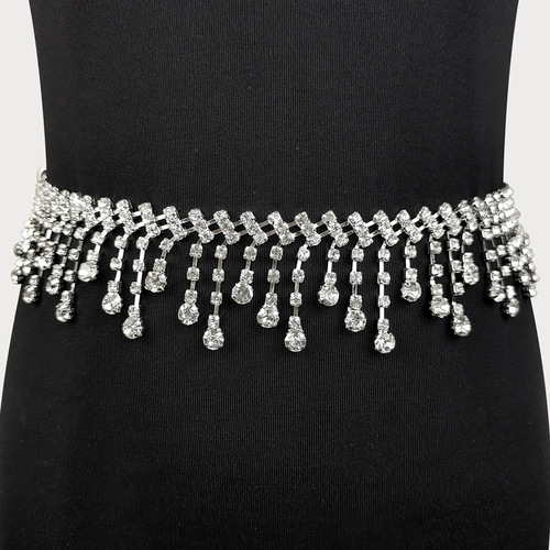 Belly dance waist chain tassel raindrop diamond chain rhinestone dance practice practice fashion daily skirt chain