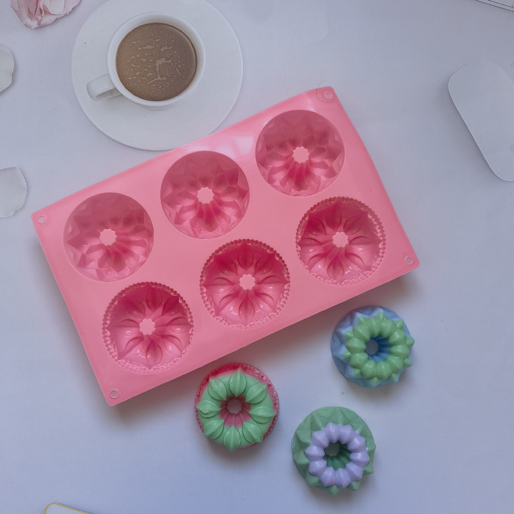 6 Lian Savarin Crown 202 molde de silicona pastel helado pudín molde de postre jabón utensilios