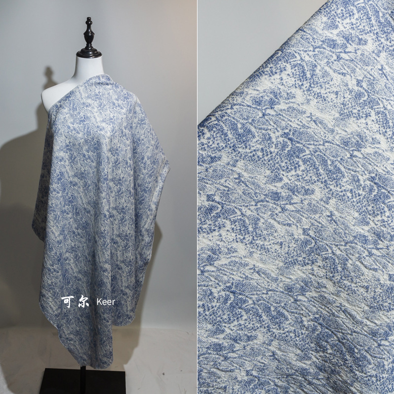 【小额批发】秋冬女装时装连衣裙泼墨设计师旗袍梭织涤纶提花面料