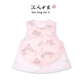 夏季新品粉色刺绣新中式圆领马甲 轻薄透气国风坎肩女装源头工厂