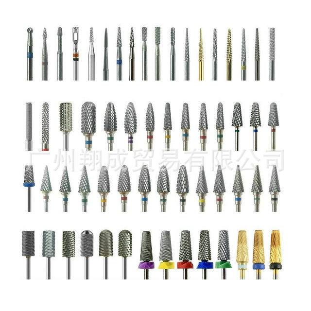Nail art de gama alta frontal cabeza de molienda + eliminación de uñas de aleación de acero de tungsteno taladro de eliminación de uñas taladro tallado cabeza de molienda