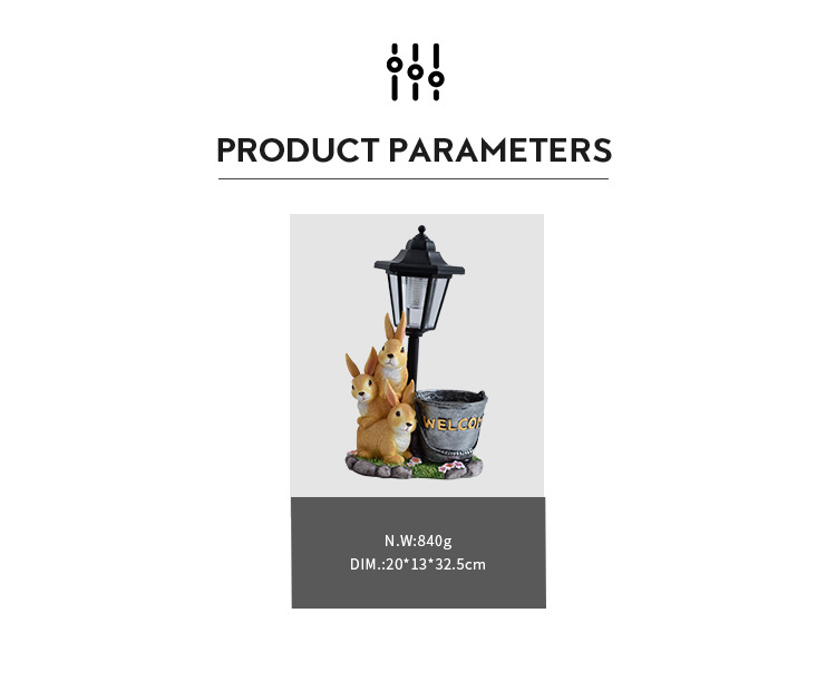 Easter Bunny Garden Ornament Solar Light For Patio And Balcony_voghion.com