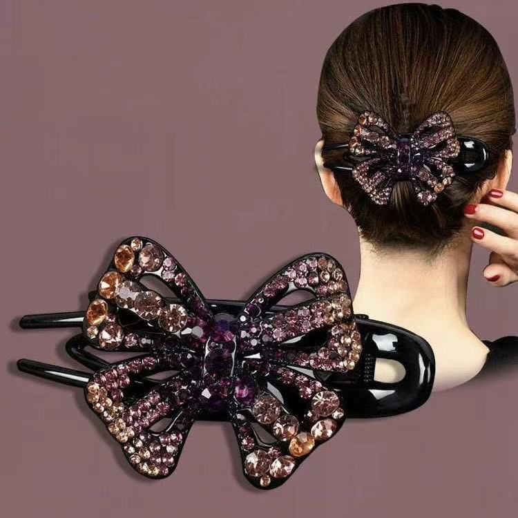 Bowknot Three-Pronged Duckbill Clip Korean Ins Elegant Fashion Hairpin Rhinestone Claw Clip Back of the Head Hair Accessory for Women Bowknot Three-Pronged Duckbill Clip Korean Ins Elegant Fashion Hairpin Rhinestone Claw Clip Back of the Head Hair Accessory for Women