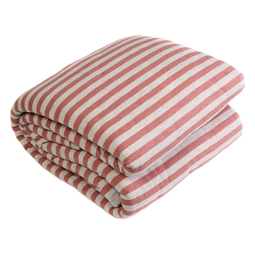 Muji-Style Knitted All-Cotton Single Product Duvet Cover, High-Quality Jersey Cotton, Pure Cotton Striped Simple Single/Double Duvet Cover, Soft and Breathable