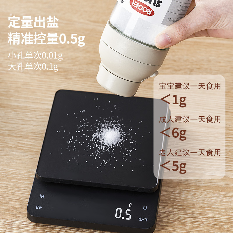 Kitchen quantitative seasoning bottle Seasoning jar Sprinkler Glass salt jar Quantitative salt control multipurpose chili powder bottle