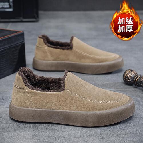 Winter new style fashionable velvet warm outdoor slip-on casual low-cut all-match wear-resistant men's fashionable shoes