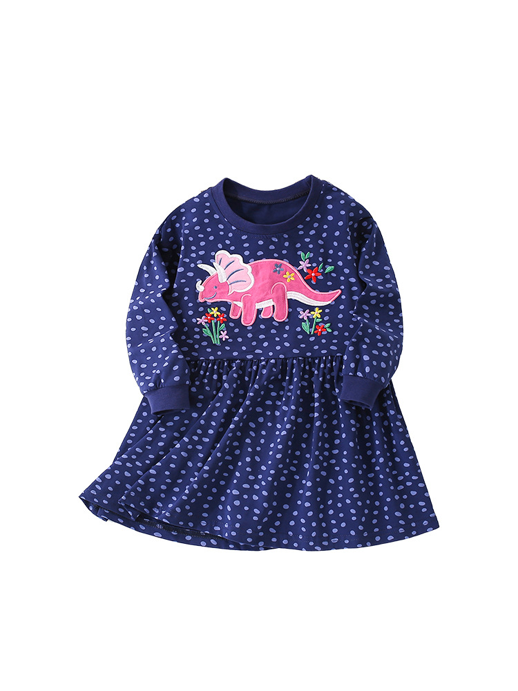 Vestido de princesa de niña malwee transfronterizo otoño nuevo vestido de niños de manga larga con cuello redondo para niños europeos y americanos