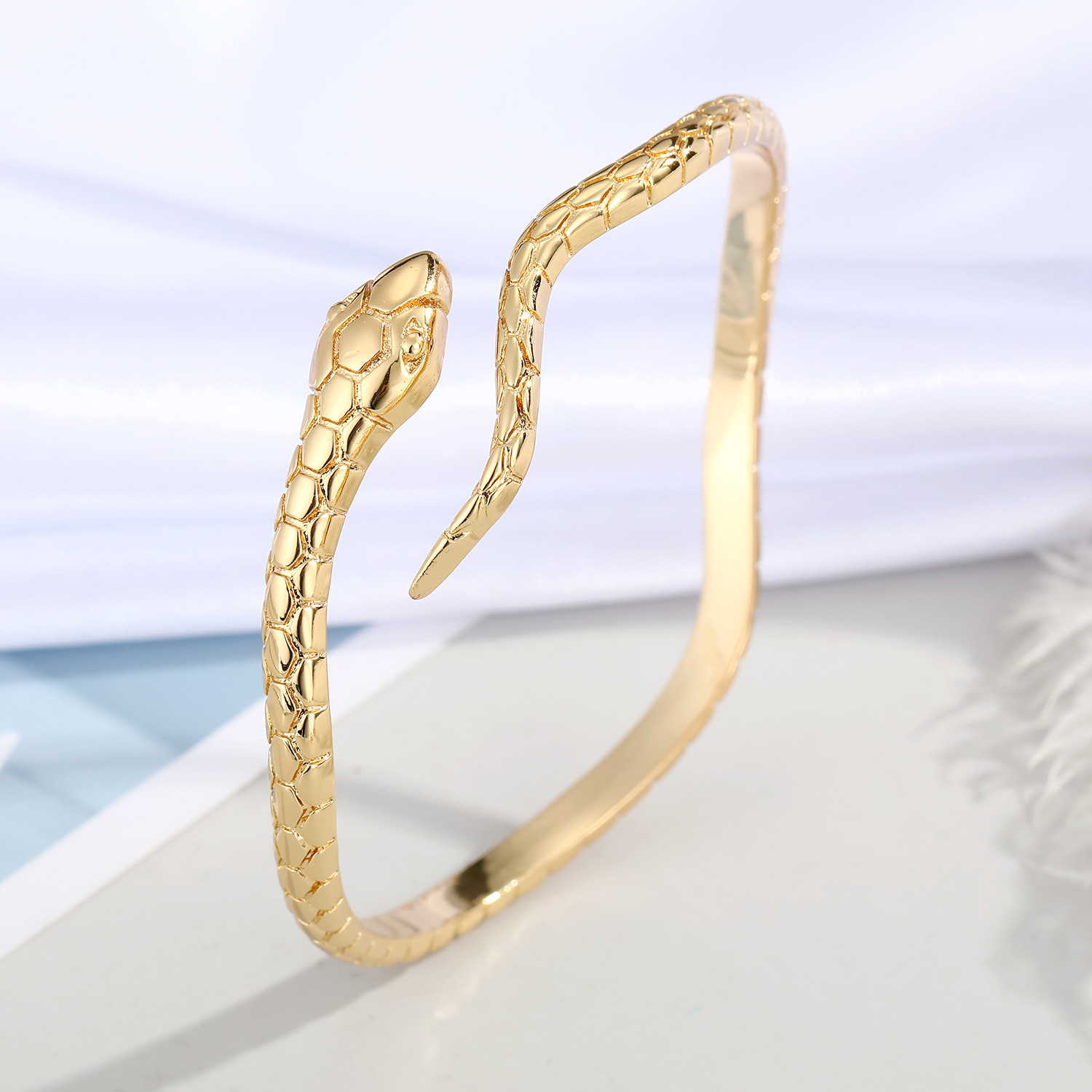 fashion diamond snake open bracelet